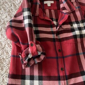 Burberry Red Plaid Button-Down Shirt